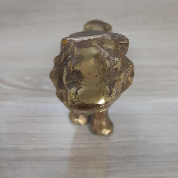 vintage brass lion figurine statue paperweight Decor - Picture 2 of 11
